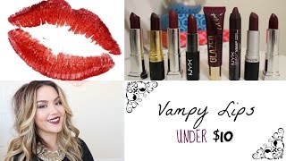 Fall Lipsticks under 10  Vampy Lips [upl. by Yrreiht]