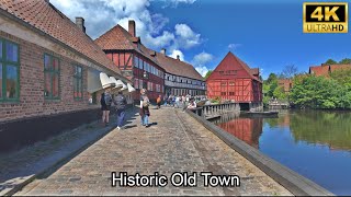 4K Historic European Town in Denmark  Walk Around Den Gamle By [upl. by Ambrosine]