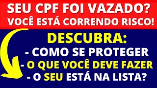 SEU CPF E DADOS FORAM VAZADOS NA INTERNET DESCUBRA O QUE FAZER E COMO SE PROTEGER [upl. by Foss]