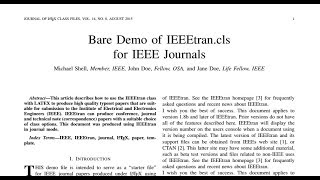 how to write IEEE research paper in latex completeIEEETRAN [upl. by Pickering]