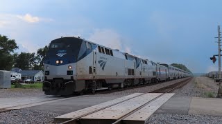 Amtrak Nos 4 amp 6 Combined at Chillicothe IL  Jul 10 2024 [upl. by Nekial887]