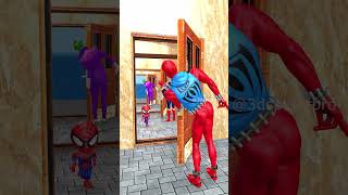 Spider Man Please Open The Door Spider Baby Wants To Enter In Room shorts spiderman funny [upl. by Asamot]