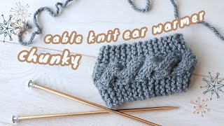 Chunky Cable Knit Headband  Beginner Friendly Cable Knitting❄ [upl. by Bully]