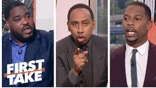 Stephen A Damien Woody Victor Cruz sound off on Vontae Davis retirement  First Take  ESPN [upl. by Annaeed]