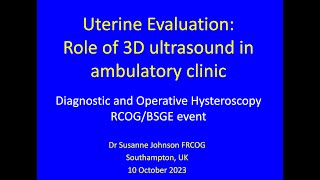 Role of 3D ultrasound in the ambulatory clinic [upl. by Schoenfelder]