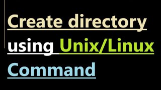 How to create directory using Unix command [upl. by Rizan]