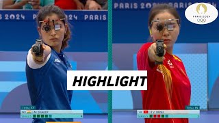 Shooting Olympic 2024 Womens 25m Pistol Final Full Match Highlights Video  M Bhaker JI Yang [upl. by Irahcaz]