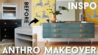 HOW TO PAINT WOOD FURNITURE WITHOUT SANDING OR PRIMING  ANTHROPOLOGIE LOOK FOR LESS  ONE STEP DIY [upl. by Onaivlis]