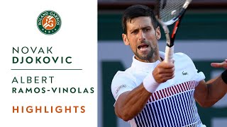 Novak Djokovic v Albert RamosVinolas Highlights  Mens Round 4 2017 I RolandGarros [upl. by Hanikas144]