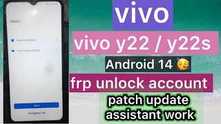 vivo y22 frp bypass android 14  vivo y22s frp bypass talkback not working frpbypass frp y22 os14 [upl. by Llenwad681]