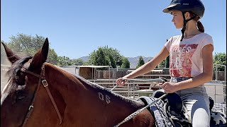 My First Horseback Riding Lesson EVER  Karolina Protsenko [upl. by Festa]