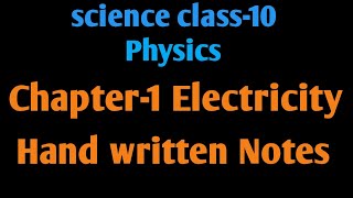 Electricity  class 10  Handwritten notes  physics [upl. by Ettenawtna]