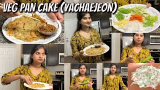 Veg Pancake  Yachaejeon  వెజ్ పాన్కేక్  Healthy Recipe  Korean Recipe [upl. by Sidell]