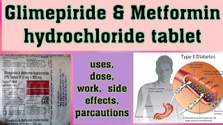 Glimepiride amp Metformin hydrochloride tablet Isryl tablet usesdoseworkside effectsparcautions [upl. by Gilman80]