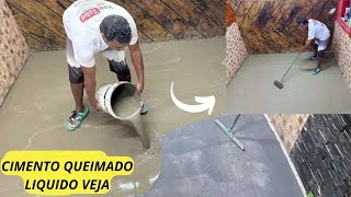 CIMENTO QUEIMADO LIQUIDO AUTONIVELANTE PARA PISO RENOVE SEU PISO SEM QUEBRA NADA FAÇA VOCE MESMO [upl. by Okoy]