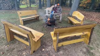 Building beautiful LiveEdge hardwood benches [upl. by Auqenat654]