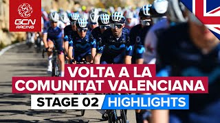 Climbs amp Corners As Sprinters Battle  Volta A La Comunitat Valenciana 2022 Stage 2 Highlights [upl. by Haramat105]