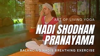 Nadhi Shodhana Pranayama  Art of Living Yoga  Sri Sri Yoga [upl. by Zetrac]