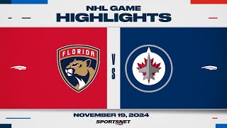 NHL Highlights  Panthers vs Jets  November 19 2024 [upl. by Ennoirb]