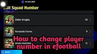 how to change player number in efootball How to best settings in efootball [upl. by Foley]