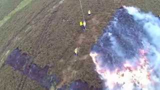 Aerial video of heather fire in Northumberland 20 October 2014 edited [upl. by Anialeh110]