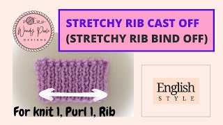 Stretchy Rib Cast Off  Stretchy Cast Off for English Style Knitting  Stretchy Rib Bind Off [upl. by Notlih188]