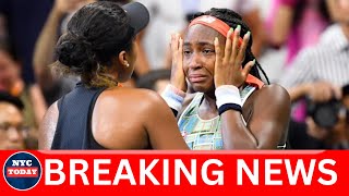 Coco Gauff Helps Naomi Osaka Off the Court After Back Injury [upl. by Dnomar]