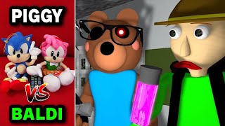 PIGGY CHAPTER 6 vs BALDI amp SONIC ROBLOX SPEEDRUNNER CHALLENGE HOSPITAL horror Minecraft Animation [upl. by Kori]