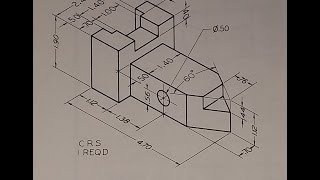 Multiview drawing Object lines only [upl. by Erastatus94]