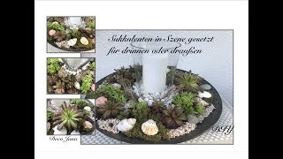 DIY Sukkulenten sommerlich gestalten Tischdeko für den Innen oder Außenbereich  Deko Jana [upl. by Grove]