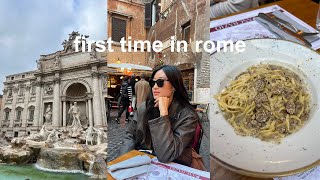 FIRST TIME IN ROME  best carbonara spot places to visit travel tips [upl. by Anicnarf501]