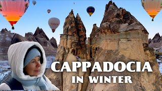 CAPPADOCIA in WINTER  Goreme Hot Air Balloon Ride  Turkey Travel Vlog  Eastern Europe Travel [upl. by Nnovahs886]