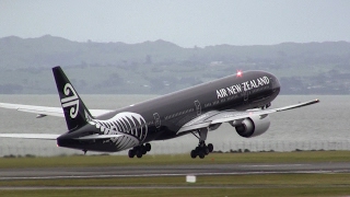 Air New Zealand ► Boeing 777300 All black ► Takeoff ✈ Auckland Airport [upl. by Heady]