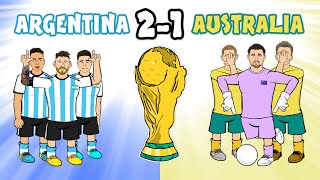 ARGENTINA vs AUSTRALIA 21 World Cup 2022 Cartoon Messi Alvarez Goals Highlights [upl. by Diet338]