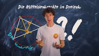 Mittelsenkrechte und Umkreis im Dreieck  Konstruktion einfach erklärt [upl. by Uyr355]