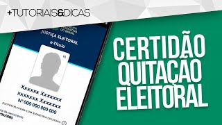 ðŸ“„ Como EMITIR CERTIDÃƒO de QUITAÃ‡ÃƒO ELEITORAL pelo CELULAR [upl. by Noakes349]