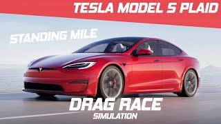 Model S Plaid Top Speed Run  1 Mile Race  Visualizer [upl. by Krueger]