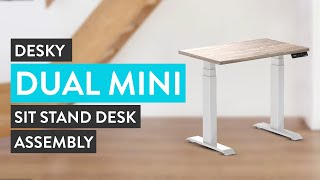 Desky Dual Mini Sit Stand Desk Assembly [upl. by Alekin]