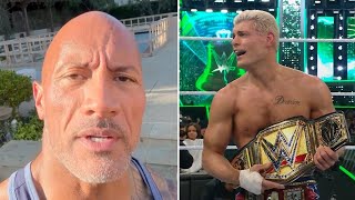 The Rock REACTS to Cody Rhodes Becoming WWE Champion and Beating Roman Reigns at WrestleMania 40 [upl. by Rockey]