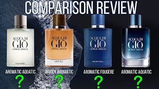 Acqua Di Gio vs Absolu vs Profondo vs Profondo Lights Giorgio Armani Fragrance Comparison and Review [upl. by Ahso]