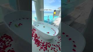 Maldives bath time 😍 maldives bathtime travel [upl. by Radborne]