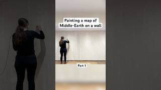 Painting the MiddleEarth map on a wall 🖌️ lotr fanart mural art [upl. by Haidebej]