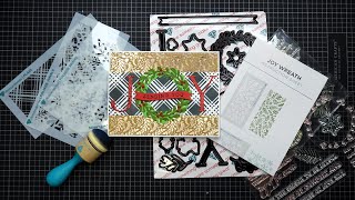 Diamond Press quotJoy Wreathquot Stamps Dies amp Stencils Set Tutorial So Pretty [upl. by Lednem340]