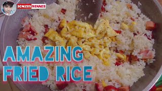 HOW TO COOK FRIED RICE  QUICK amp EASY  JOMZKY WINNER [upl. by Iaka766]