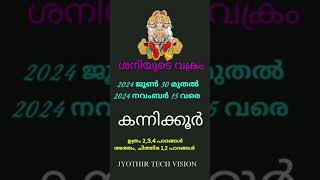 2024 ജൂൺ മാസത്തിലെ ശനിയുടെ വക്രം കന്നിക്കൂർ astrology malayalam vedicastrology [upl. by Oderfigis]