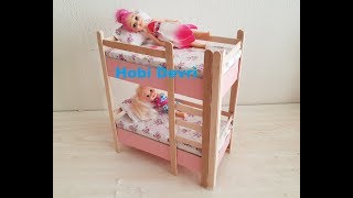 DIYHow to Make Baby Barbie Bunk BedBarbie Bedroom Barbie Oyun Evi Çocuk Odası Ranza Yapılışı [upl. by Ollehto126]