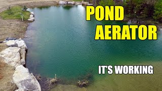 Pond Aerator  Its Improving the Water in the Backyard Pond [upl. by Nnayecats51]