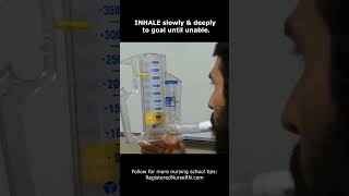 Incentive Spirometer Nursing Teaching in 21 Seconds shorts [upl. by Araht733]