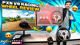 PXN V9 Steering Wheel Detailed Review  Forza Horizon 5 Gameplay  PXN V9 Wheel Price in Pakistan [upl. by Ecertal468]