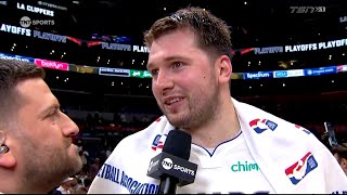 Luka Dončić postgame interview vs LA Clippers Game 2 [upl. by Aholah632]